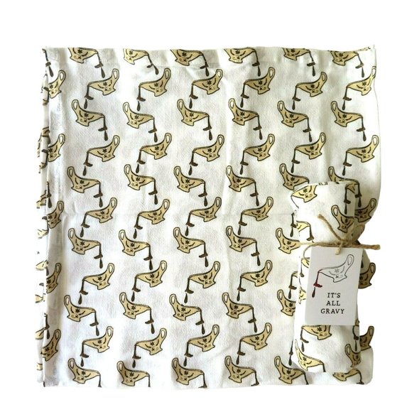 2 Cotton Kitchen Dishtowels Dish Towels Holiday Thanksgiving Gravy 26 x 18 - Picture 5 of 5